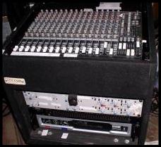 Self contained mixer/amplifier and crossover - rolling rack